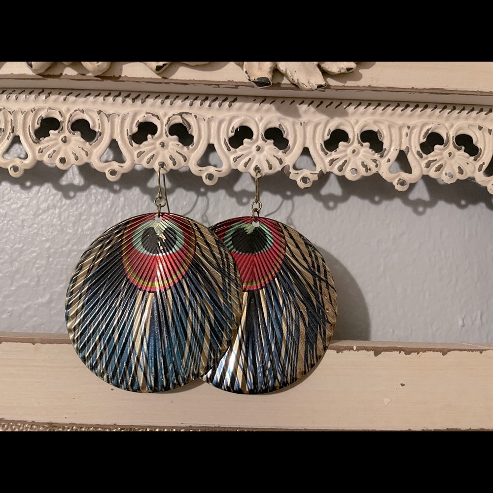 Peacock earrings